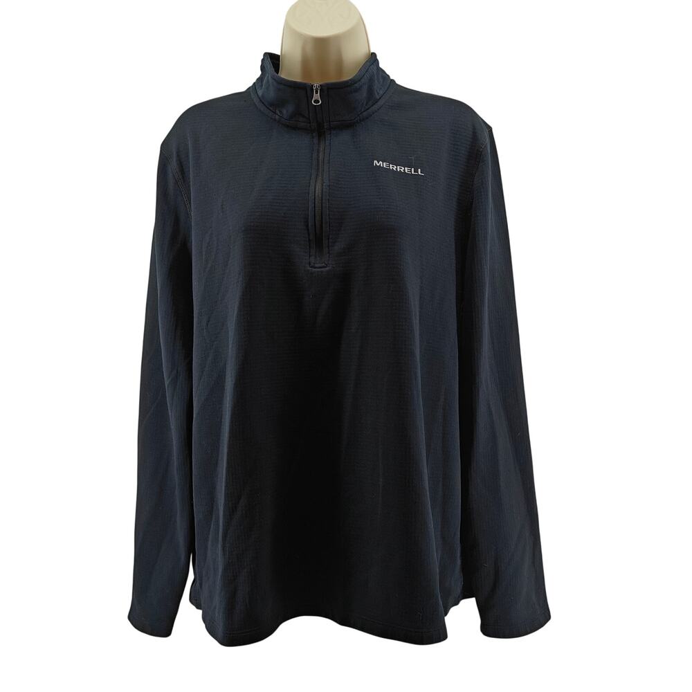 Merrell Pullover Black 1/4 Zip Mens Large Mock Neck